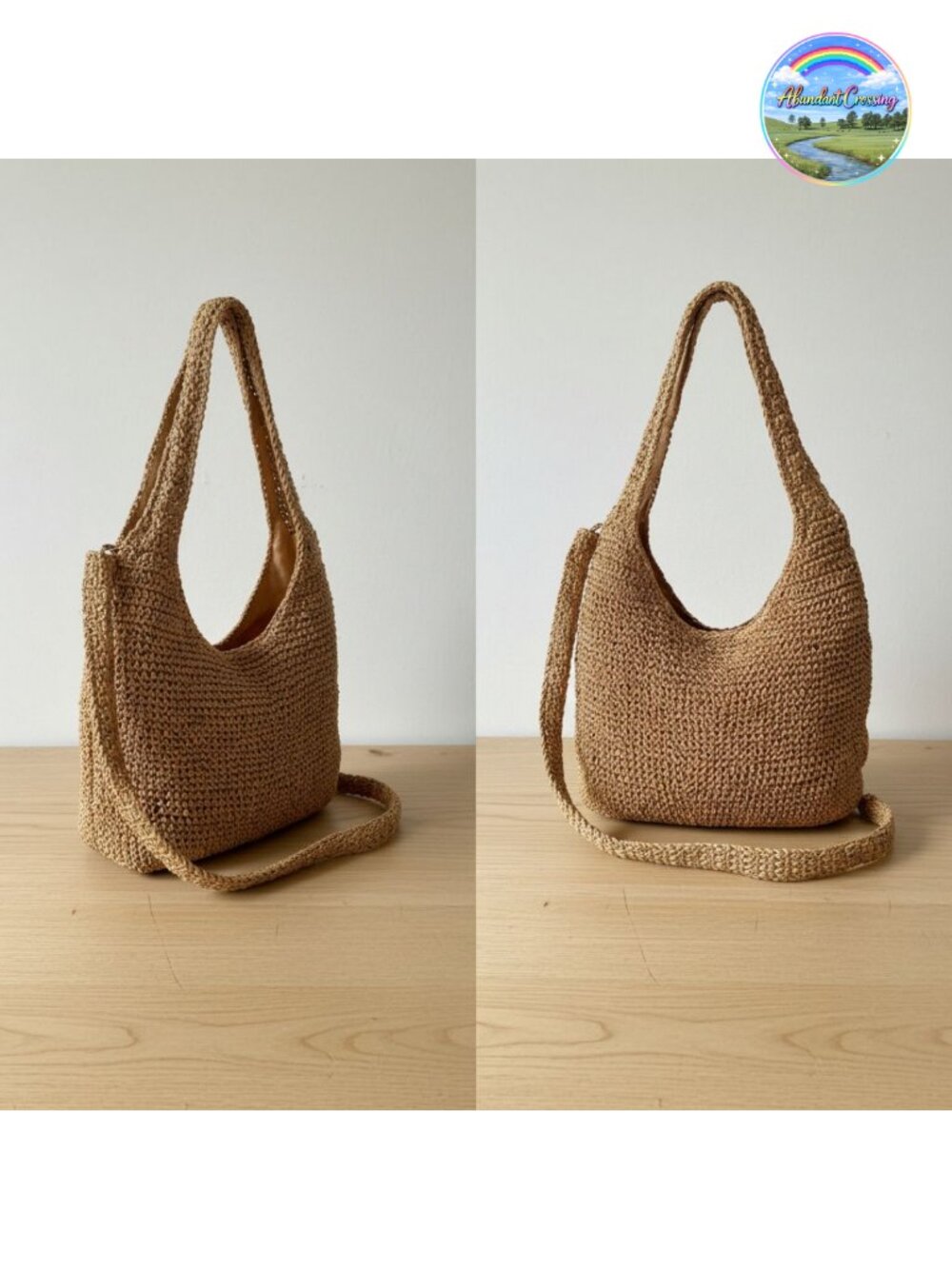 Handwoven Straw Tote Bag Large Beach Shoulder Bag Rattan